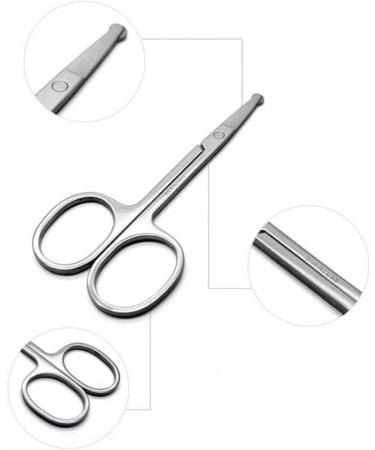 Professional Stainless Steel Hair Trimming Scissors - Safe Eyebrow Eyelash Nose Ear & Mustache Grooming Tools for Precision Trimming - Buy Online on SooperMarket.com