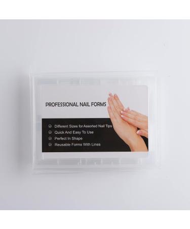BNG 120 Pcs Frosted Dual Nail Forms - Professional Polymer Gel Nails Extension Molds for Quick Building and Full Cover Acrylic Nails - Buy Online on SooperMarket.com