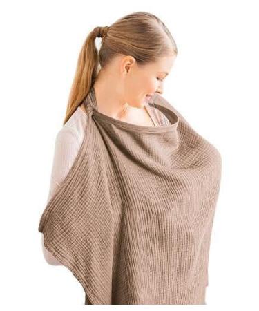 Aohcae breastfeeding cloth for on the go silent scarf on the go Nursing Cover Breastfeeding Cover breastfeeding towel silent cover (brown) (coffee)