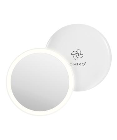 OMIRO Compact Makeup Mirror with Lights LED Mirror for Travel and Purse Women Gift Birthday Gift. An I love You Gift for Her(White)
