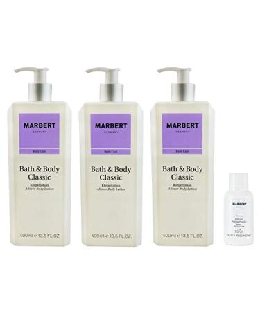 Marbert Bath & Body Classic Body Lotion 3 x 400 ml + Enzyme Peeling Powder 10 g Free
