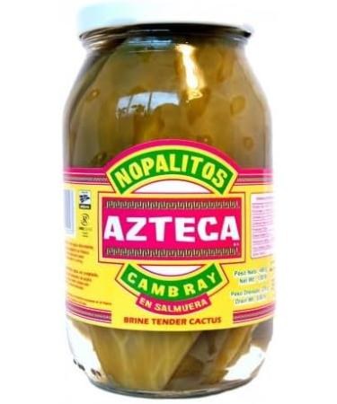 Azteca Cactus Leaves Whole Cambray 460g Pack of 2 - Prickly Pear Cactus Mexican Nopalitos Edible Cactus Ready-to-Use Natural Ingredient - Buy Online on SooperMarket.com