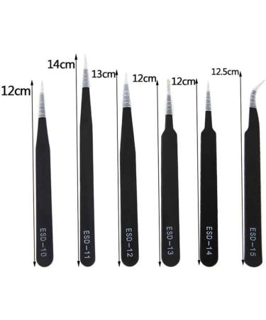 Dajidafu 6 Pieces Anti-static Tweezers Eyebrow Hair Nipper Remover Manual Watch Sewing Crafting Scrapbooking Phone Repair - Buy Online on SooperMarket.com