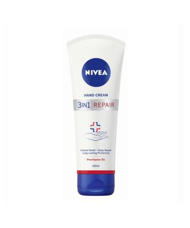 NIVEA 3-in-1 hand cream (100 ml) rich skin cream with dexpanthenol for intensive care hand care for very dry and cracked hands 100 ml (Pack of 1)