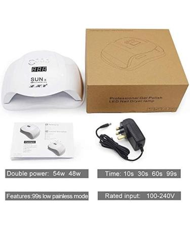 UV LED Nail Lamp - Gel Nail Polish Dryer with Auto Sensor and 4 Timer Settings - White - Buy Online on SooperMarket.com