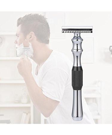 Classic Double Edge Metal Razor for Men - Black Shaving Razor for Beard Grooming | International Shipping Available - Buy Online on SooperMarket.com