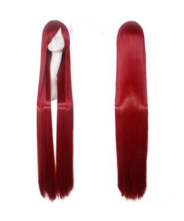 GJBXP 150cm Straight Super Long Anime Cosplay Wig with Bangs Synthetic Hair Black Blue Purple Red Orange White Wigs Women Rose Net White Red