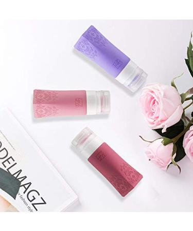 Leakproof Silicone Travel Bottles Set | TSA Approved Cosmetic Toiletries Containers | Perfect for Shampoo, Conditioner, Facial Cleanser & Cream | Travel Accessories - Buy Online on SooperMarket.com