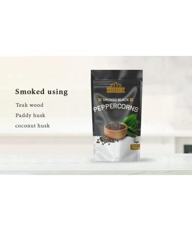 Ausha Organic Black Peppercorns 100g | 2** Star Great Taste Award 2023 | Smoked for Cooking | Certified Organic - Buy Online on SooperMarket.com