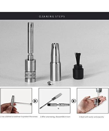 TEMKIN Stainless Steel Nose Hair Trimmer - Manual Ear & Nose Hair Shaver for Men | Washable Face Care Device - Buy Online on SooperMarket.com