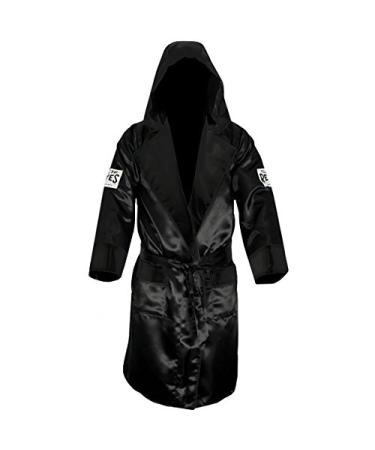 Cleto Reyes Satin Boxing Robe with Hood - Large - Black