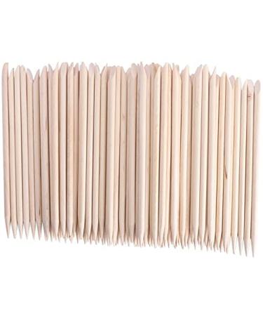 U-K 100 Pcs Double Bench Nail Cuticle Pusher Orange Sticks for Nail Art Manicure Sticks Pedicure Tool Orange Wood Cuticle Pusher for Manicures Care Useful