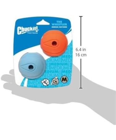 ChuckIt! The Whistler Ball Durable High Bounce Rubber Dog Ball Launcher Compatible Orange & Blue Medium 2 Pack Medium Pack of 2 - Buy Online on SooperMarket.com