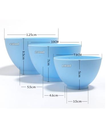 Buy Facial Mask Bowl and Accessories Set - 3 Blue Silicone Bowls - Perfect for Skincare & Spa at Home - Buy Online on SooperMarket.com
