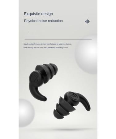 ISTOVO 3 Pair Silicone Earplugs Reusable Silicone Swimmer Earplugs for Adults Black+Purple+Blue - Buy Online on SooperMarket.com