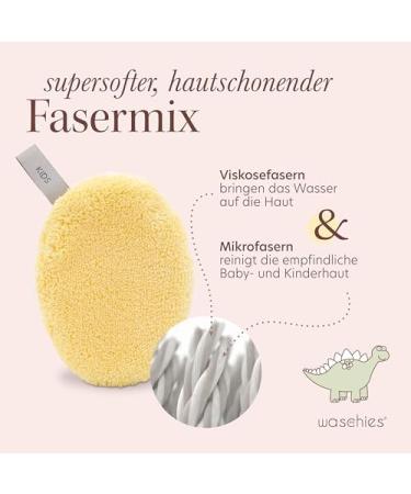 Waschies Kids Washing Pads - Reusable Super Soft Skin-Friendly Baby Cleaners - Made in Germany Pastel Yellow - 2 Pack - Buy Online on SooperMarket.com