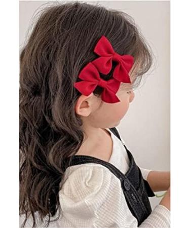 Red Bow Hair Clips for Little Girls - Cute Accessories (2pcs) - Buy Online on SooperMarket.com