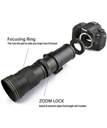 High-Power 420-1600mm f/8.3 HD Manual Telephoto Zoom Lens for Canon EOS 80D, 90D, Rebel & More SLR Cameras - Buy Online on SooperMarket.com