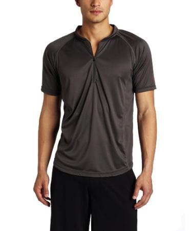 Zumba Fitness Men's Z Performance Fadeaway Zip Front Shirt Medium Gunmetal