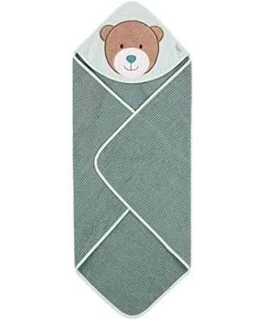 Buy Sterntaler Hooded Towel for Babies & Children - Personalized Bear Motif Bathing Towel 80x80cm Green Striped - Perfect for Boys & Girls - Buy Online on SooperMarket.com