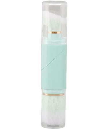Dual Retractable Powder Brush Portable Makeup Brush Ergonomic 360 Degree Rotation for Travel (Blue) - Buy Online on SooperMarket.com