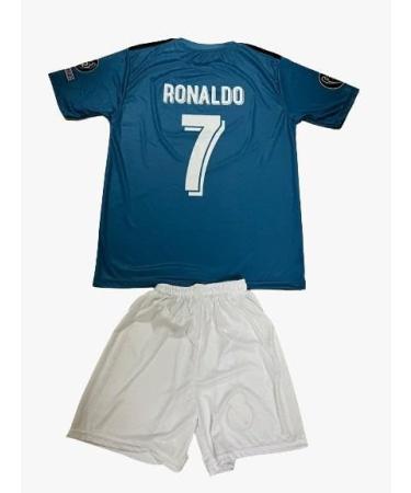Nihmex Ronaldo Madrid Nostalgie Blue #7 Jersey - Limited Edition Football Kit for Kids (4-5 Years) | New Season Shorts & Socks - Buy Online on SooperMarket.com