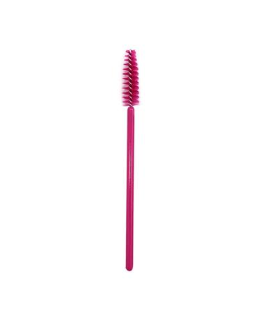 Tainrunse Mascara Brush Eyelashes Separate Mascara Wand Applicator Makeup Accessory Moderate Soft Practical Portable 100Pcs Rose Red