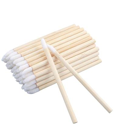 G2PLUS 50PCS Disposable Lip Brushes with Wooden Handle Makeup Lipstick Applicators Lip Gloss Wand Brushes for Lip Extension Application