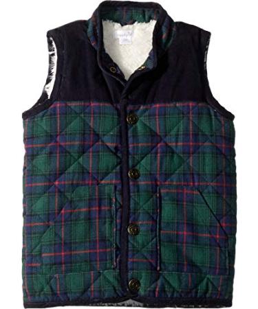 Mud Pie Mens Tartan Sherpa Vest (Infant/Toddler) Large