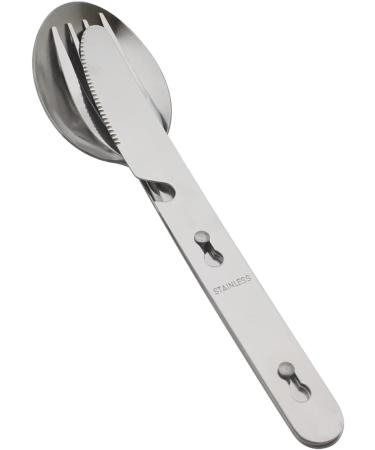 Camping Utensils Set for 4 - Stainless Steel 4-in-1 Cutlery with Bottle Opener & Carrying Bag | Portable Hiking Gear for Picnic, Travel, Backpacking - Buy Online on SooperMarket.com