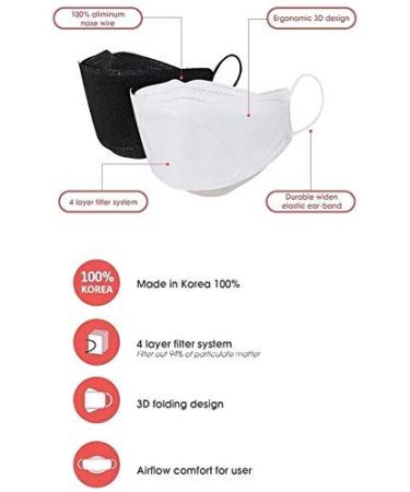 GOOD DAY Black KF94 Certified Dust Masks - 10 Pack for Adults | Single Use, Individual Packaging - Buy Online on SooperMarket.com
