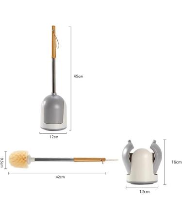 TEMKIN Set Modern Bamboo No Dead Ends Cleaning Tool Sturdy-Bristled Toilet Bowl Brush Space Saving Bathroom Accessories Anti-Drip Holder Brushes - Buy Online on SooperMarket.com
