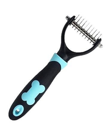BlueMoo Professional Pet Dog Cat Comb Brush Dematting Deshedding Grooming Trimmer Tool-10 Blades (Blue)