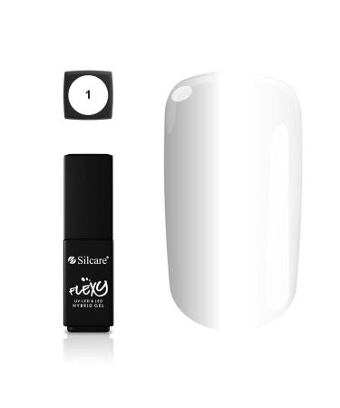 Silcare nail polish semi-permanent UV gel flexi no. 1 white intense color