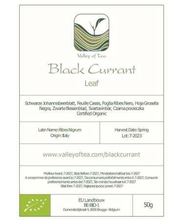 Organic Johannis Berries Leaves Tea - 50g Currant & Raspberry Leaf Blend | Perfect for Desserts | Ribes Nigrum - Buy Online on SooperMarket.com
