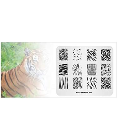 Animal Print Nail Art Stamper Plate - Leopard, Tiger, Cow, Zebra Patterns - FA005 - Buy Online on SooperMarket.com