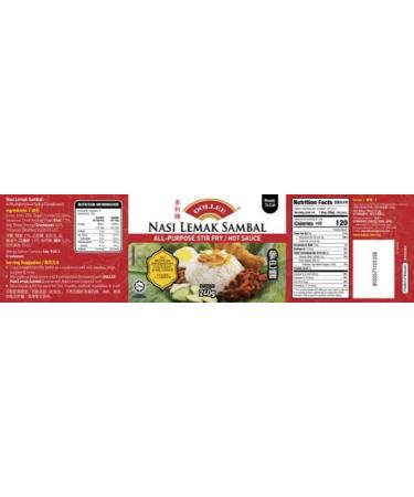 Nasi Lemak Sambal Stir Fry Sauce - 200g (1 Pack) - Buy Online on SooperMarket.com