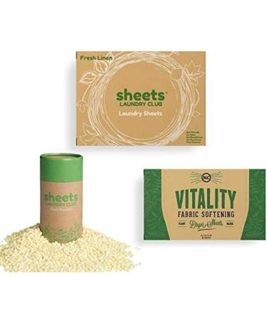 Sheets Laundry Club All In One Laundry Kit: 50 Fast Dissolving Fresh Linen Sheets, Lavender Scent Booster, Plant Based Dryer Sheets - Buy Online on SooperMarket.com