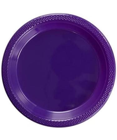 10 Inch Purple Plastic Plates - 50 Count - Round Disposable Plates for Dinner Parties and Special Occasions - Buy Online on SooperMarket.com