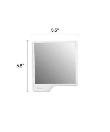Tooletries Oliver Shower Mirror - Premium Shatterproof Silicone Mirror for Shaving and Grooming in White - Buy Online on SooperMarket.com