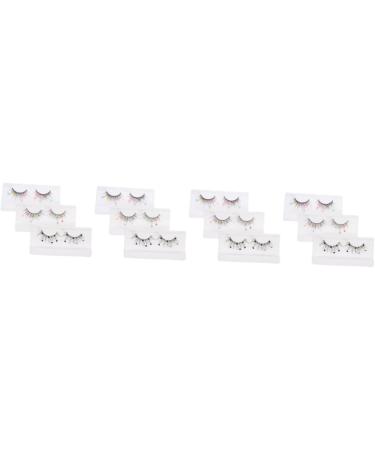 minkissy 12 Pairs Sequin False Eyelashes Pride Outfit Natural False Lashes Cosplay Colored Eyelashes Color Lashes Fake Lashes Natural Pride Makeup Imitation Miss Flash Flower Stickers - Buy Online on SooperMarket.com