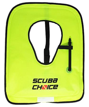 Scuba Choice Adult Neon Yellow Snorkel Vest with Name Box, X-Large