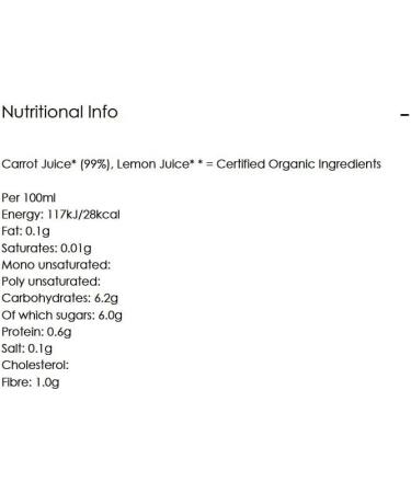 Biona Organic Carrot Juice Pressed 750ml - Buy Online on SooperMarket.com