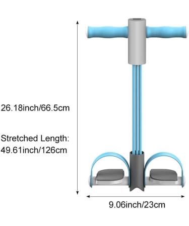 Abdominal Trainer - Sit-Up Equipment with 6 Tubes | Elastic Pull Rope & Resistance Band for Core Workout - Ab Shaper in Blue - Buy Online on SooperMarket.com