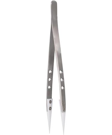 Straight Head Tweezers Tweezer Straight Tip Tweezers Straight Head Fine Tip Stainless Steel Ceramic Anti Magnetism Jumper Repair Tweezers Tweezer - Buy Online on SooperMarket.com
