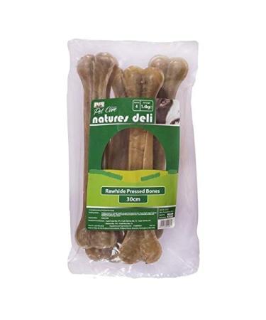 PPI Rawhide Pressed Bones (Size: 30cm x 4) Pack Of 4