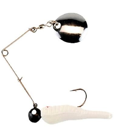 Johnson Beetle Spin Nickel Blade Fishing Hard Bait, White Red Dot, 2in - 1/4 oz