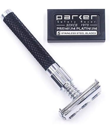 Buy Parker 92R Graphite Gray Heavyweight Double Edge Safety Razor for Men - Includes 5 Premium Blades | International Shipping Available - Buy Online on SooperMarket.com