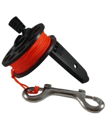 Scuba Choice Scuba Diving Compact Finger Spool with Plastic Handle, 65', Orange Line