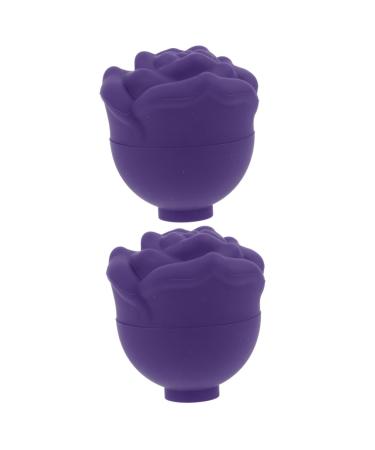FRCOLOR 2pcs Rose Face Ice Tray Rose Ice Maker Rose Fondant Molds Ice Molds Beauty Face Ice Cube Skin Care Round Ice Maker Ice Roller Food Grade Silicone Ice Cubes Purple 3d Chocolate
